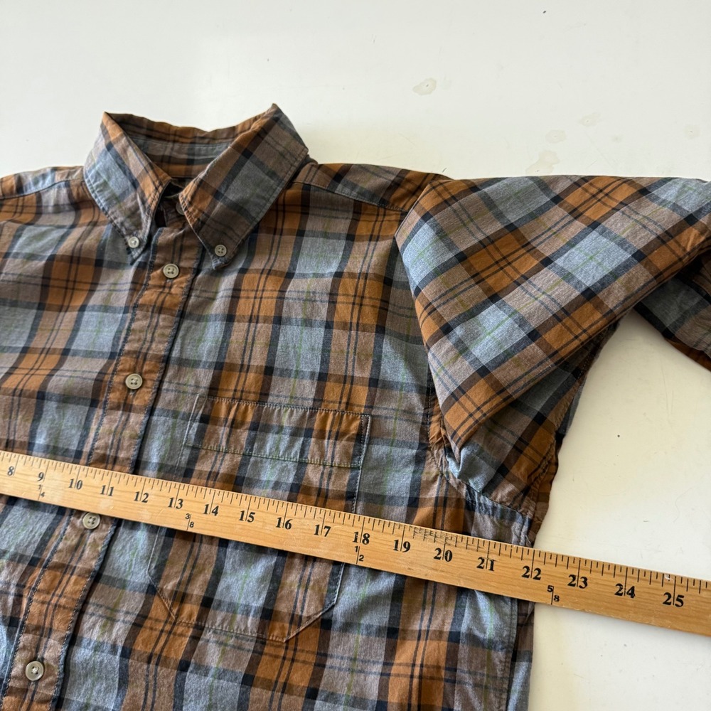 Filson Mens Plaid Button Down Shirt Brown Grey Cotton Long Sleeve Size SMALL - Picture 5 of 8